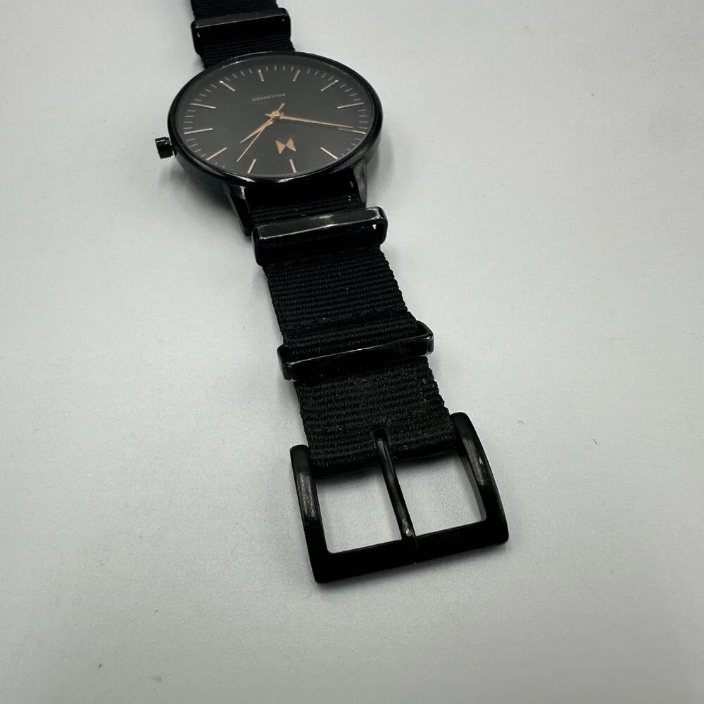 MVMT San Vicente Watch Women Black Nylon Slip Thru Band New Battery 10